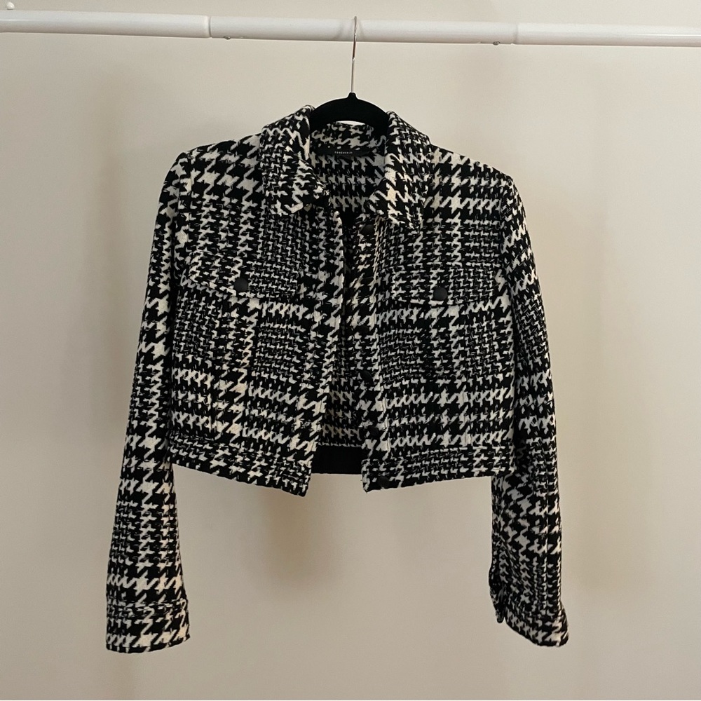 F21 | Houndstooth Cropped Jacket